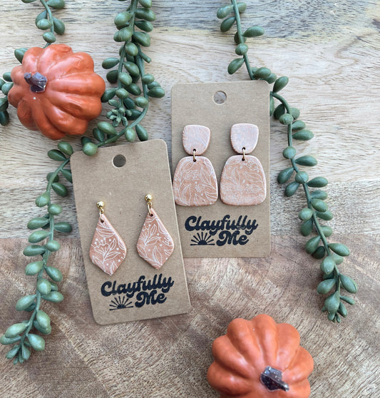 Rose Gold Floral Dangles
