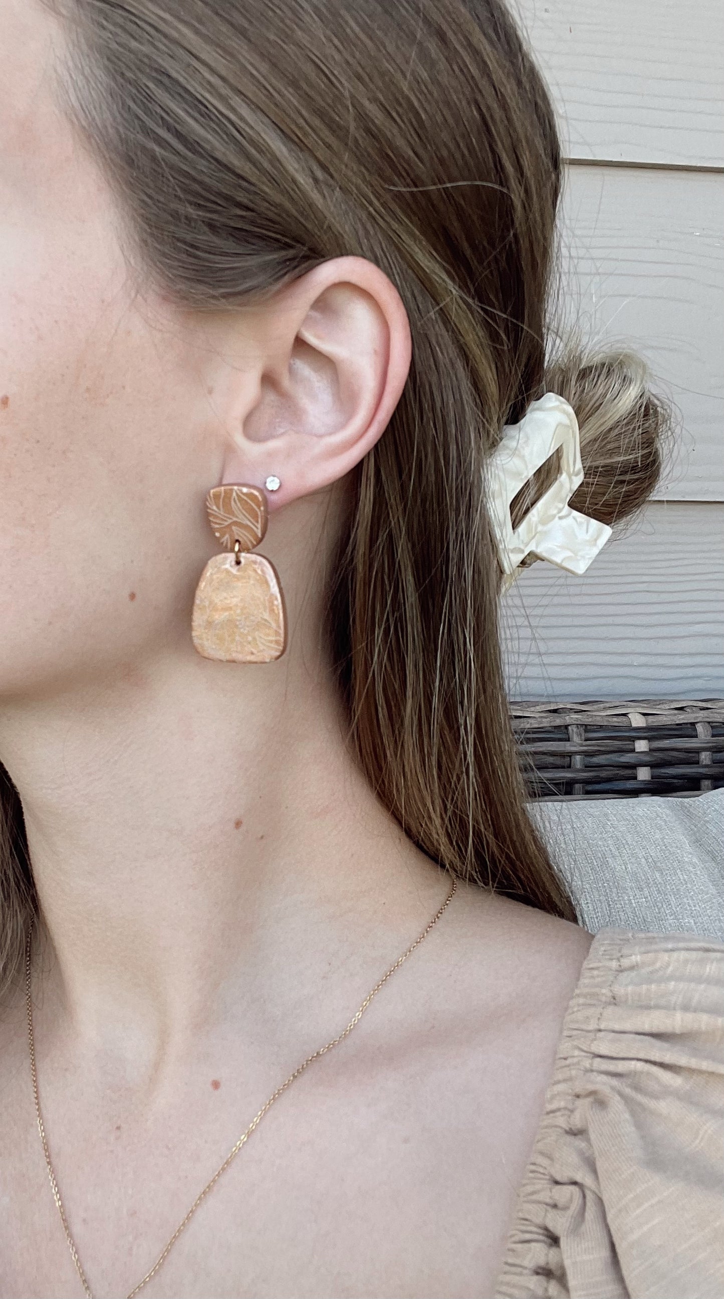 Rose Gold Floral Dangles