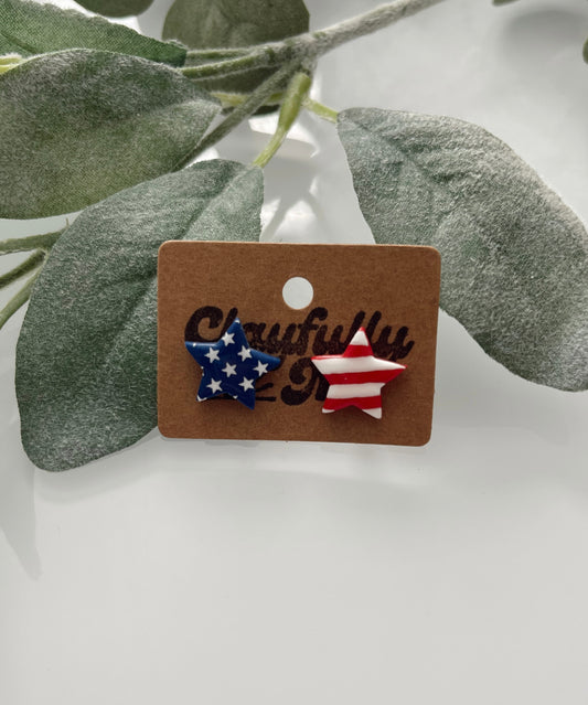 Painted Stars/Stripes Studs