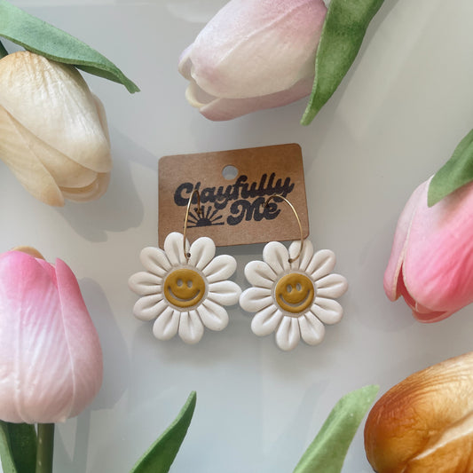 Flower Smiley Hoops