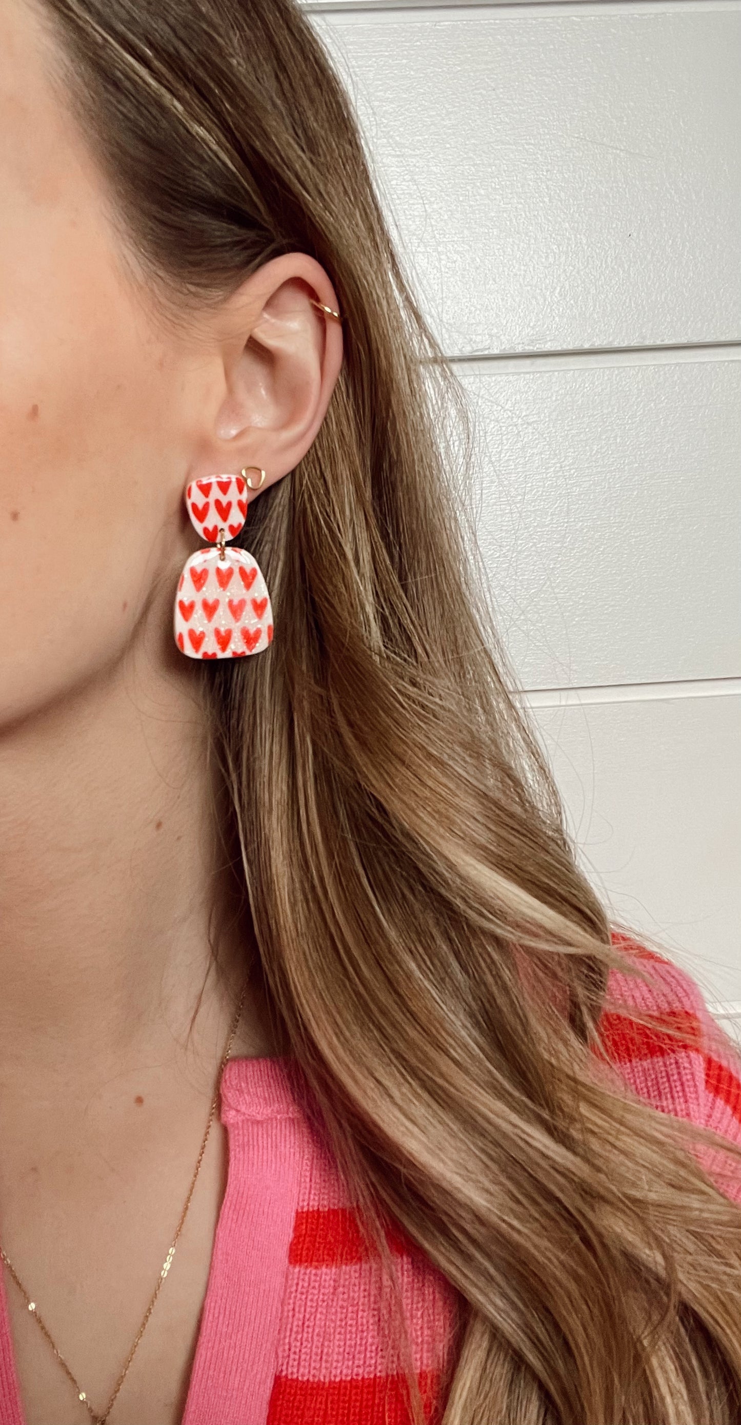 Painted Red Heart Dangles