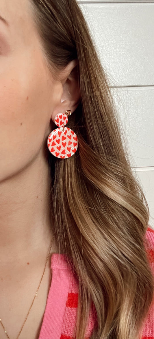 Painted Red Heart Dangles