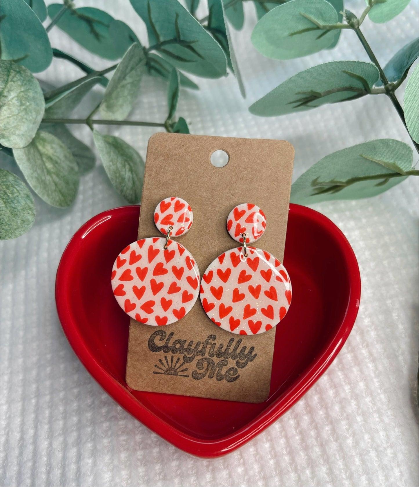 Painted Red Heart Dangles