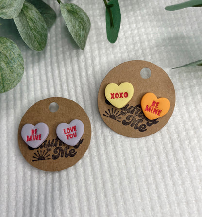 Candy Heart Studs