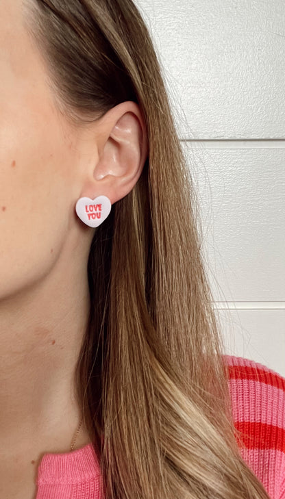 Candy Heart Studs